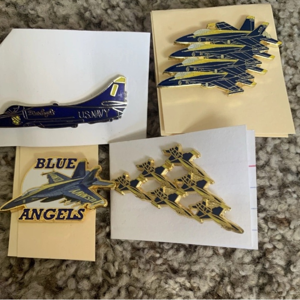 Blue Angels Navy Jet Pin Lot - Blue & Gold Enamel Pins
